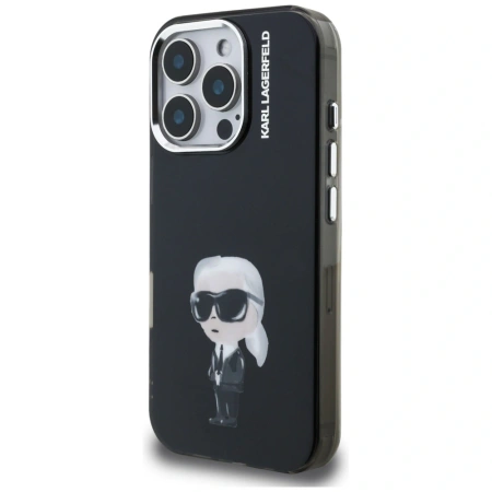Karl Lagerfeld IML Aquarelle Karl &amp; Logo MagSafe Case for iPhone 16 Pro - Black
