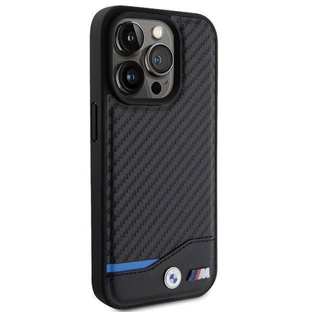 BMW Leather Carbon case for iPhone 15 Pro - black