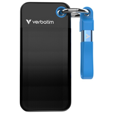 Verbatim Dysk SSD 1TB - brelok do kluczy  z kablem USB 3.2 gen.2 czarno-niebieski/black-blue 32191