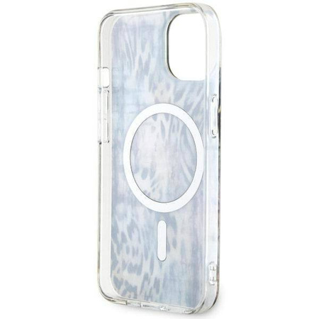 Guess GUHMP14SHLEOPWB iPhone 14 6.1" Blau/Blau Hardcase Leopard MagSafe