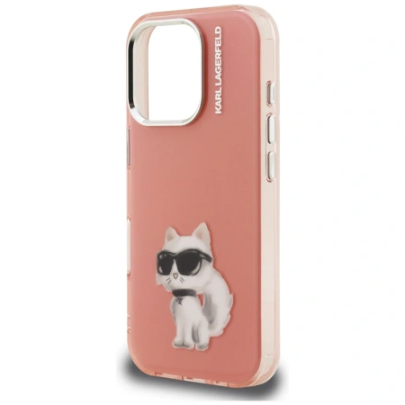 Karl Lagerfeld IML Aquarelle Choupette &amp; Logo iPhone 16 Pro Case - Pink
