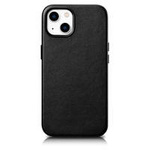 iCarer Case Leather Genuine Leather Case Cover for iPhone 14 Black (WMI14220705-BK) (MagSafe Compatible)