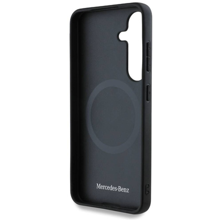 Schutzhülle SAMSUNG GALAXY S25 Mercedes AMG Hardcase Leather Debossed Lines MagSafe schwarz