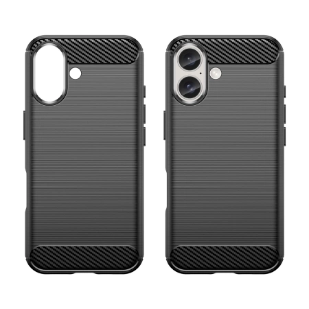 Etui silikonowe Carbon Case do iPhone 16 - czarne