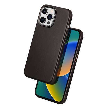 Dux Ducis Naples etui do iPhone 14 Pro Max skórzany pokrowiec (kompatybilny z MagSafe) ciemnobrązowy