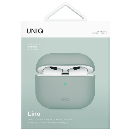 UNIQ etui Lino AirPods 4 Silicone zielony/iceplant green