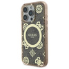Original Handyhülle IPHONE 16 PRO Guess Hardcase IML Peony On 4G Background MagSafe (GUHMP16LH4PYEEW) braun
