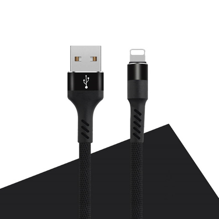 Maxlife kabel MXUC-01 USB - Lightning 1,0 m 2A czarny nylonowy