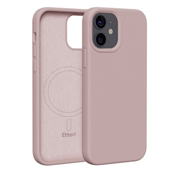 Nakładka Etteri Silicone Mag do iPhone 12 / 12 Pro 6,1" jasnoróżowa