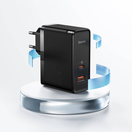 Baseus GaN5 Pro Fast Universal GaN USB Charger Type C / USB 100W PD3.0, QC4.0 +, AFC white (CCGP090202)