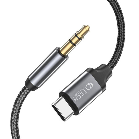 Kabel 1m USB-C - AUX mini jack 3,5mm Tech-Protect Ultraboost czarny