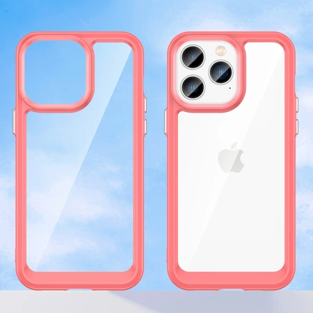 Outer Space Case iPhone 14 Pro Hardcover mit Gelrahmen rot