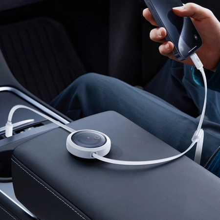 Baseus Free2Draw CB000084 einziehbares USB-C – Lightning /USB-C/Micro-USB-Kabel 100 W 1,1 m – Weiß