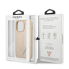 Oryginalne Etui IPHONE 14 PRO MAX Guess Hardcase Saffianotriangle Logo (GUHCP14XPSATLE) beżowe