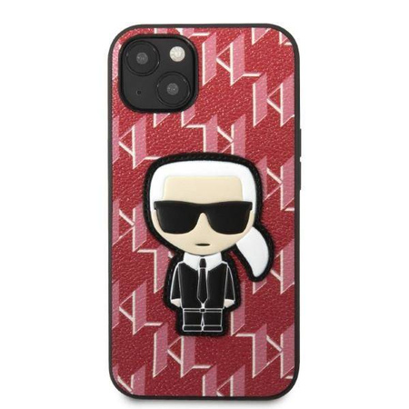 Original Case IPHONE 13 Karl Lagerfeld Hardcase Monogram Ikonik Patch red