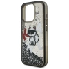 Karl Lagerfeld Liquid Glitter Choupette Logo Case for iPhone 16 Pro Max - Black