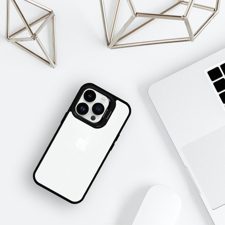 Tel Protect Kickstand case + szkło na aparat (lens) do Iphone 15 Plus czarny