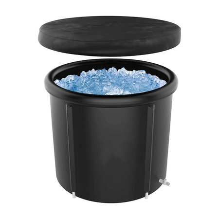 Składana przenośna dmuchana wanna balia do kąpieli 75 x 80 cm czarna