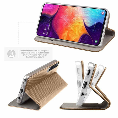 Etui portfel Flip Magnet SAMSUNG GALAXY A20E złote