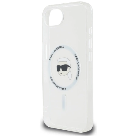 Karl Lagerfeld IML Metal Karl Head MagSafe Case für iPhone 16e Weiß