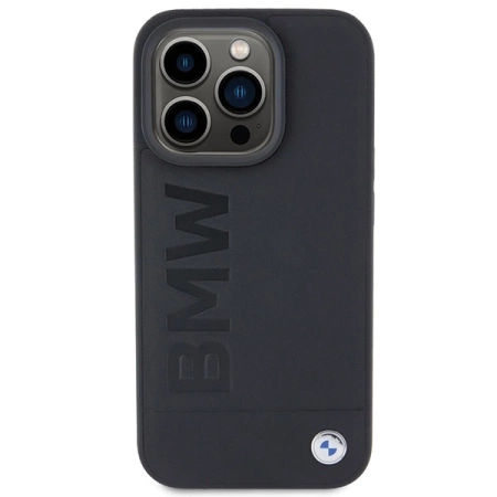 BMW Leder Hot Stamp iPhone 15 Pro Max Hülle - Schwarz