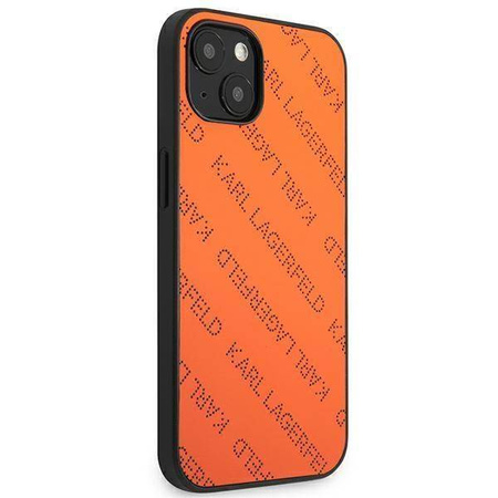 Original Handyhülle IPHONE 13 MINI Karl Lagerfeld Hardcase Perforated Allover (KLHCP13SPTLO) orange