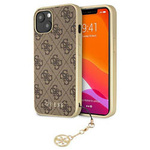 Oryginalne Etui IPHONE 13 6,1" Guess Hardcase 4G Charms Collection GUHCP13MGF4GBR brązowe