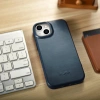 iCarer CE Oil Wax Premium Leather Folio Case iPhone 14 Plus magnetische Klapphülle MagSafe blau (AKI14220707-BU)