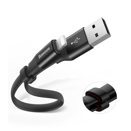 Baseus Nimble płaski kabel przewód USB / Lightning z uchwytem 2A 0,23M czarny (CALMBJ-B01)