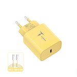 ŁAD SIEC T-PHOX MODERATE SERIES T-PP11 20W + KABEL USB-C/USB-C 60W YELLOW