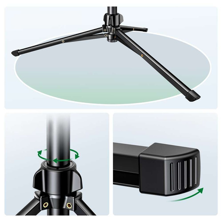 Ugreen LP680 Selfie-Stick mit Ständer und Bluetooth-Fernbedienung 1,8 m – Schwarz