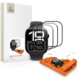 SZKŁO HYBRYDOWE TECH-PROTECT EASY SET FLEX+ 3-PACK APPLE WATCH 10 / 11 (46 MM) BLACK
