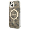 Guess GUHMP14SP4RPSW iPhone 14 6,1&quot; braun/braunes Hardcase 4G bedruckte Streifen MagSafe