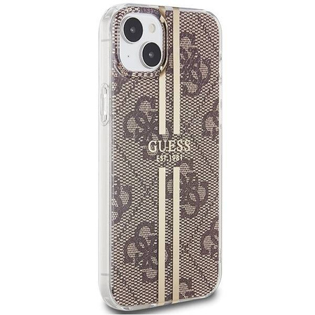 Oryginalne Etui GUESS Hardcase GUHCP15MH4PSEGW do iPhone 15 Plus (4G Gold Stripe / brązowy)