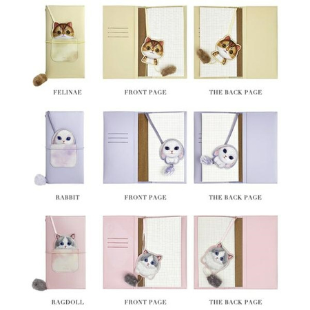 Nimmy Zestaw 2w1 notatnik + długopis      fioletowy/purple Big Eyed Pet 2.0 Rabbit