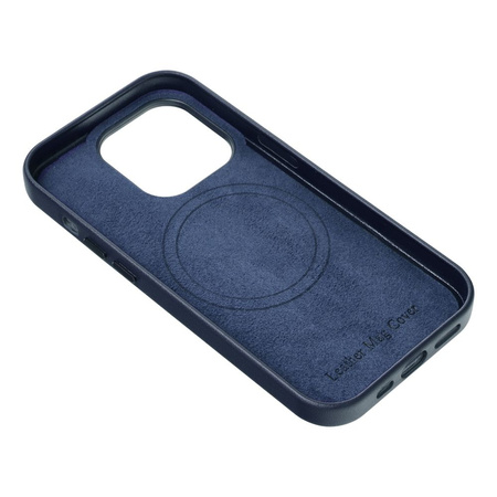 Futerał LEATHER MAG COVER kompatybilny z MagSafe do SAMSUNG S25 PLUS niebieski