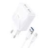 Charger Foneng EU50 GaN , 35W 2x USB-C to Type-C to Lightning (White)