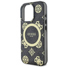 Original Handyhülle IPHONE 16 PRO MAX Guess Hardcase IML Peony On 4G Background MagSafe (GUHMP16XH4PYEEK) schwarz