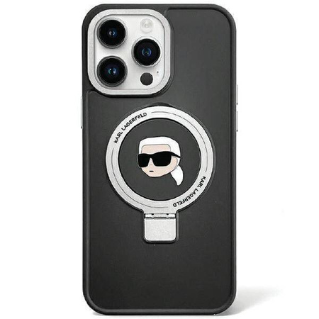 Karl Lagerfeld KLHMP15SHMRSKHK iPhone 15 6,1" schwarz/schwarz Hardcase Ring Stand Karl Head MagSafe
