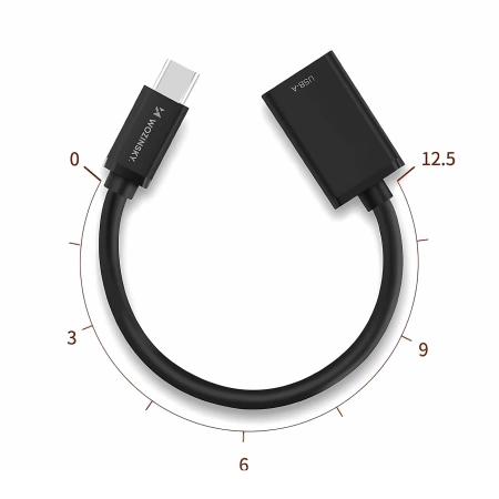 Wozinsky WOTGY1S USB-C 3.0 (männlich) - USB-A 3.0 (weiblich) OTG Adapter - Schwarz
