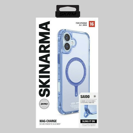 Skinarma etui Saido iPhone 16 6.1" Magnetic Charging niebieski/blue