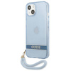 Case IPHONE 13 MINI Guess Hardcase Translucent Stap (GUHCP13SHTSGSB) blue