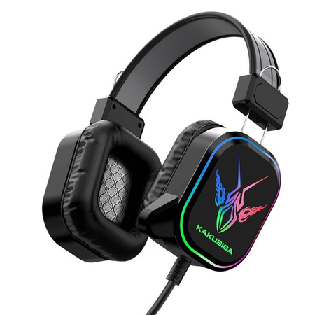 Słuchawki Gamingowe KAKU KSC-581 LED RGB Przewodowe Nauszne + Mikrofon 2x JACK + USB czarne