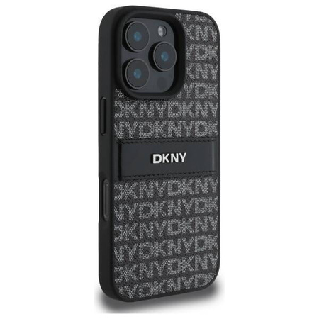 Original Case IPHONE 16 PRO MAX DKNY Hardcase Texture Pattern Tonal Stripe (DKHCP16XPRTHSLK) black