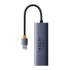 Baseus UltraJoy 4in1 USB-A Hub 3 x USB-A 3.0 + RJ45 - Grau