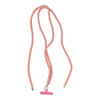 Zawieszka SWING (8mm) do telefonu z regulacją długości / długość sznura 165cm (max 82,5cm w pętli) / na ramię lub szyję - różowo biały