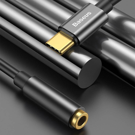 Baseus L54 adapter do słuchawek przejściówka z USB-C na gniazdo audio jack 3.5mm DAC 24 bit 48 KHz czarny (CATL54-01)