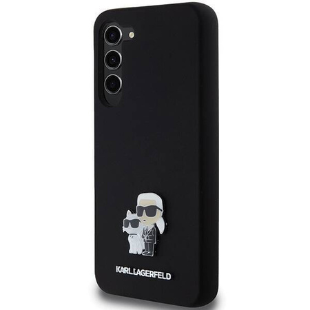 Oryginalne Etui KARL LAGERFELD hardcase Silicone Karl&Choupette Metal Pin KLHCS24MSMHKCNPK do Samsung Galaxy S24 Plus czarny