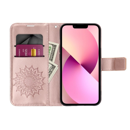 Kabura MEZZO Book do SAMSUNG S25 FE mandala złoty róż