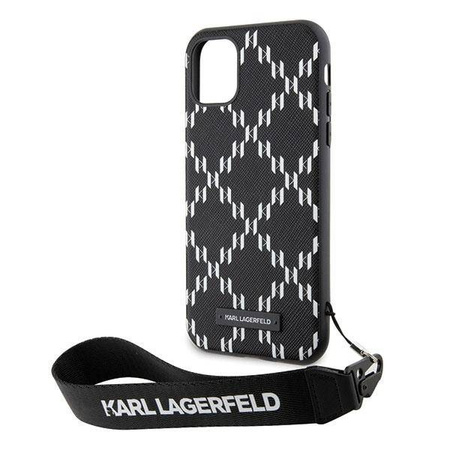 Karl Lagerfeld KLHCN61SAKLMBSK iPhone 11 / Xr 6,1" schwarz/schwarzes Hardcase Monogram Losange Saffiano